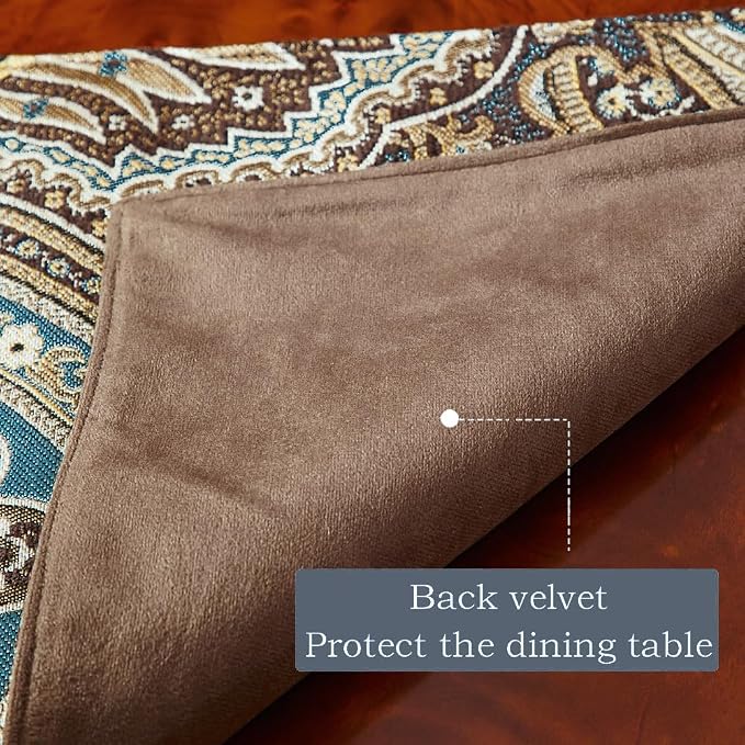 Luxury Vintage Design Table Runner 90 inches Long Embroidery Jacquard Fabric - Image 6
