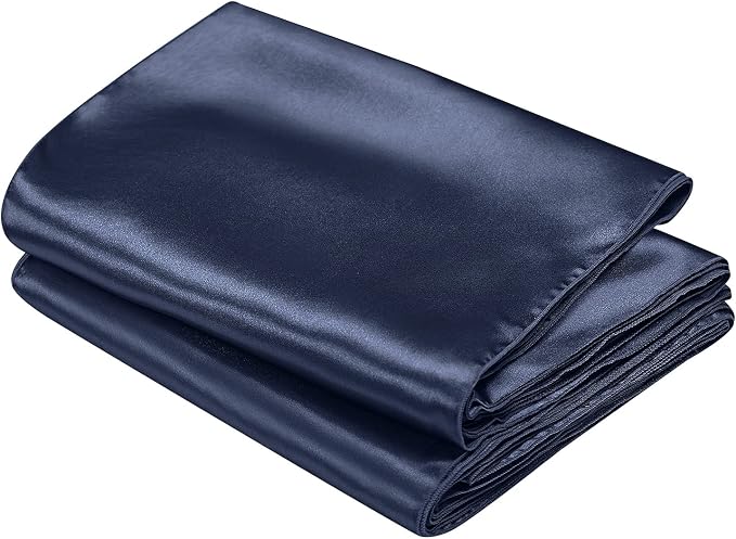 SiinvdaBZX 4 Pcs Navy Blue Satin Table Runner 12 x 108 inches Long | Bright - Image 7