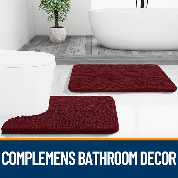OLANLY Bathroom Runner Rugs 70x24, Soft Absorbent Chenille Bath Rugs, Rubber - Image 7