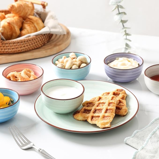 Selamica Ceramic Mini Bowls, 4 OZ Dipping Bowls, 3.5 Inch Gradient Color Set of - Image 3