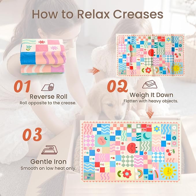 3x5 Washable Kid Bedroom Rug for Girls, Soft Non-Slip Toddler Playroom Carpet - Image 6