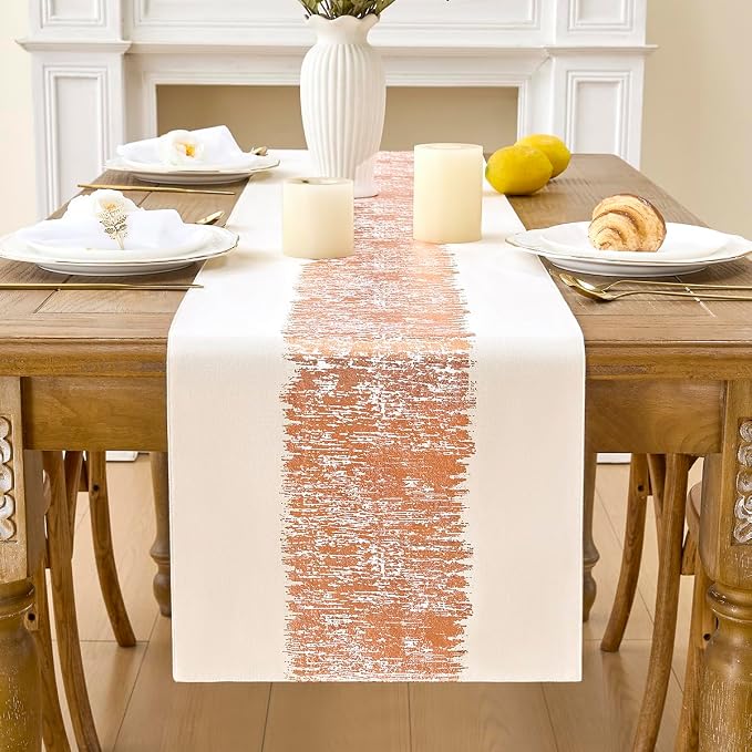 Metallic Style Rose Gold Table Runner, Table Runners 108 Inches Long | Cotton by Aiimart