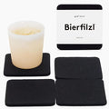 Graf Lantz - Bierfilzl Merino Wool Square Coasters Set of 4 - Black - Absorbs by GrafLantz