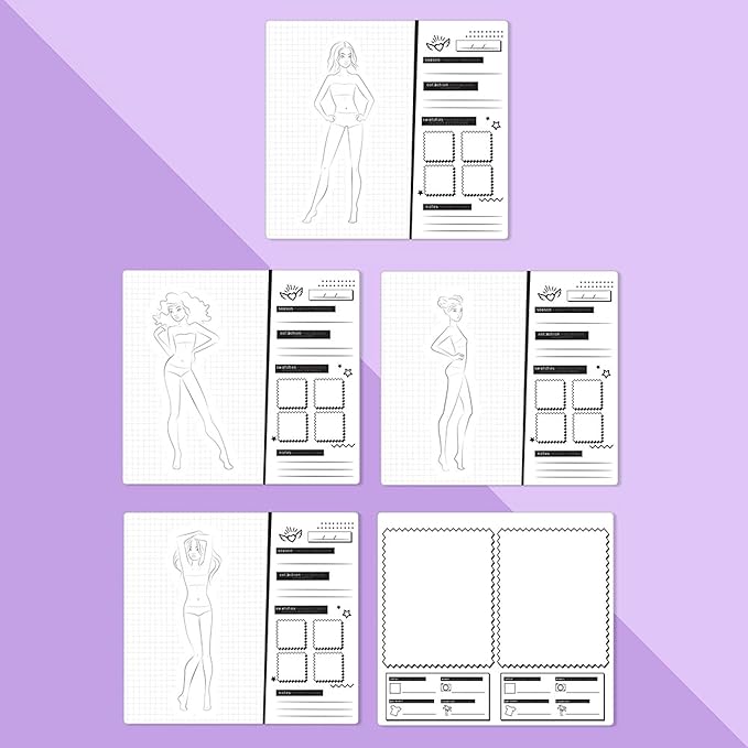 Fashion Angels Fashion Runway Portfolio - Fashion Design Sketch Book with Stencils & Stickers - Ages 8 & Up