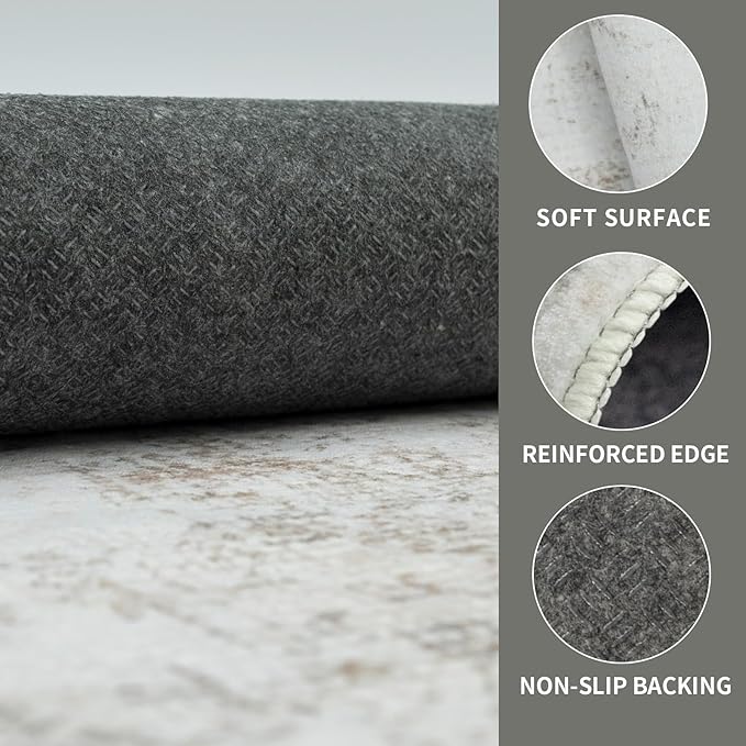 Washable 6×9 Area Rugs for Living Room, Vintage Floral Rug Soft Non Slip Stain - Image 4