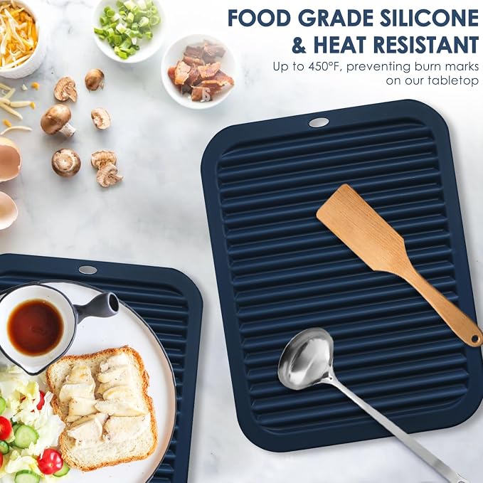 Silicone Mats for Kitchen Counter, 9x12'' Trivets for Hot Pots and Pans - Image 3