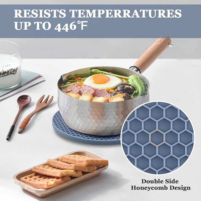 Silicone Trivets for Hot Dishes, Heat Resistant Non-Slip Silicone Trivet Mats - Image 2