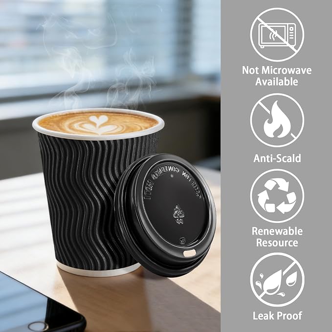 BYSNOW 50 Pack 12 oz Coffee Cups - Image 3