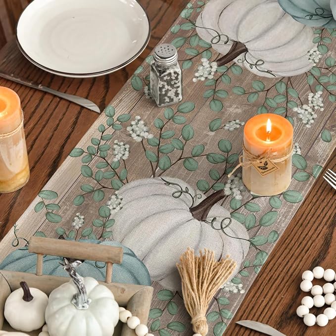 Artoid Mode 210 GSM Fall Table Runner 13x108 Inch Home Party Decor | Pumpkins - Image 4