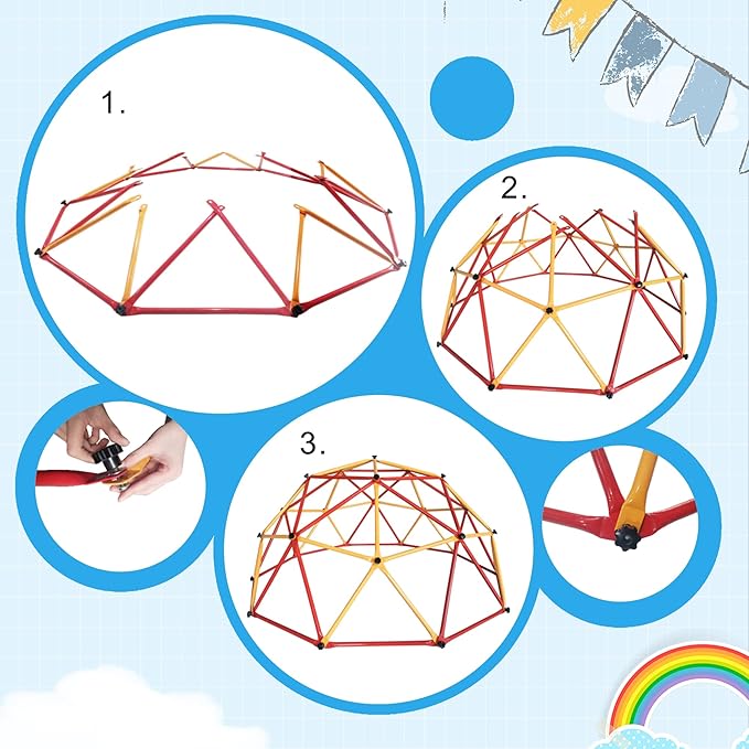 JAXPETY Climbing Dome, 7FT Outdoor Jungle Gym for Kids Ages 4-8, Toddler Monkey Bars for Backyard, Doorway Playground Climbing Structures for Toddler Climbing, Montessori Climbing Set for Dome Climber