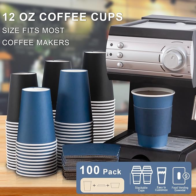 SIUQ 100 Pack 12 oz Coffee Cups - Image 2