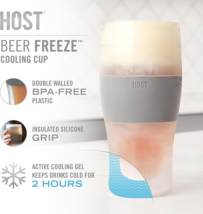 Host Freeze Beer Glasses, Frozen Beer Mugs, Freezable Pint Glass Set, Insulated - Image 5