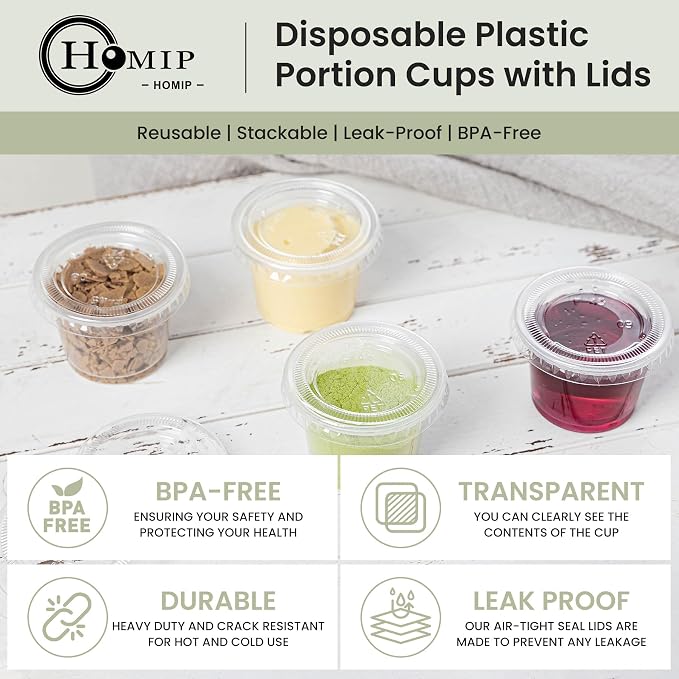 HOMIP 300PACK 1oz Plastic Portion Cups - Image 3