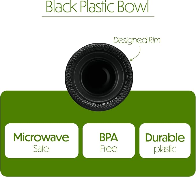 PLASTICPRO 400 PCS Black Plastic Bowls Light Weight 5 oz Small Plastic Soup - Image 6