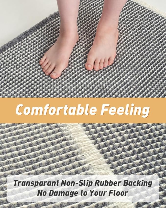 Upgraded Waffle Bath Mat, Super Absorbent Non Slip Bath Mats - Image 4