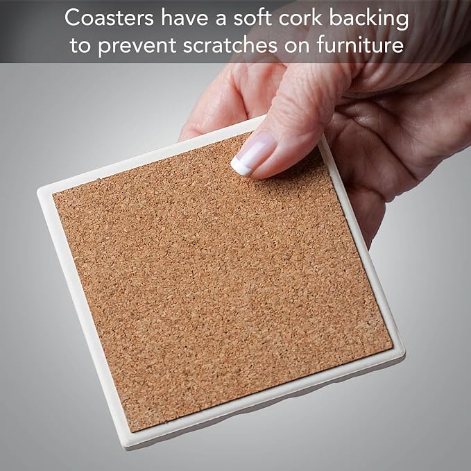 Thirstystone Mushroom Harvest 4 Pack Absorbent Tumbled Tile Stone Coasters | 4" - Image 5