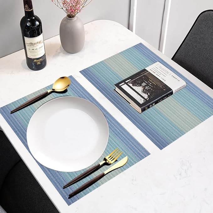 PIGCHCY Placemats Set of 8 Washable Durable Placemat Vinyl Heat Resistant - Image 4