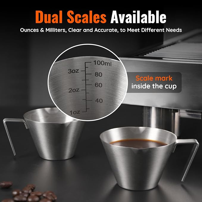 YARRAMATE 10 Pack Stainless Steel Espresso Shot Cup, 3.4oz | Heat Insulated Grip - Image 4