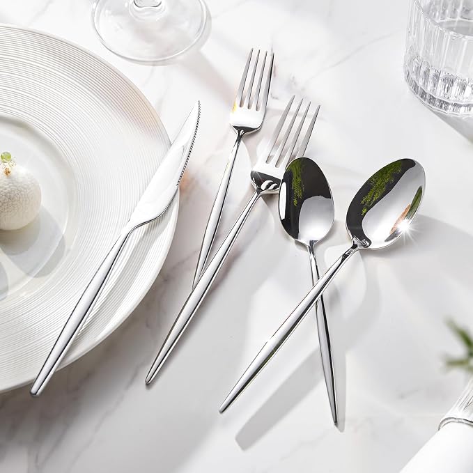 18/10 Silverware Set for 4, 20 Piece Stainless Steel Flatware Cutlery Set | - Image 5