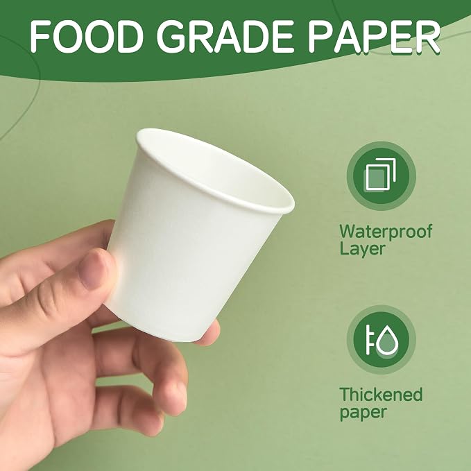 100 Pack 3 oz Paper Cups, Small Coffee Cups, Disposable Mini Bathroom Mouthwash - Image 5