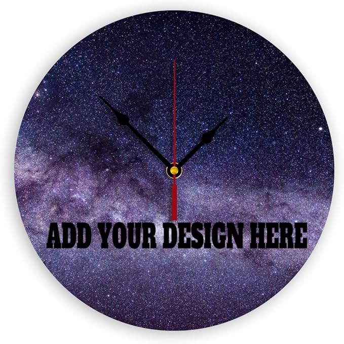 Generic Custom Wall Clock Personalized Clocks with Photo Text Logo That PVC Customized Round Silent Clock for Living Room Creative, 10inch-25cm