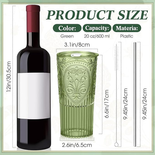 16 Set 20oz Vintage Plastic Tumbler - Image 2