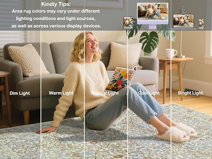 Area Rug for Living Room, 10x12 Large Washable Rugs for Dining Room, Non Slip - Image 5
