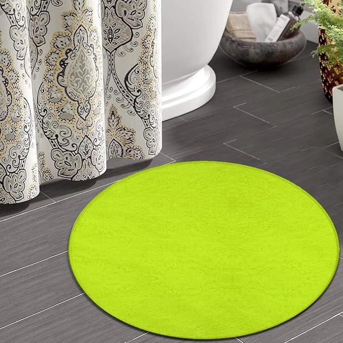 Machine Washable Modern Round Area Rug, Room Sofa Yoga Soft Round Carpet - Image 4