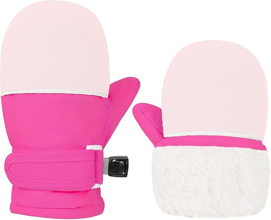 Toddler Gloves Kids Mittens Winter Warm Lined Fleece Gloves Waterproof Snow Baby Mitten for Boys Girls