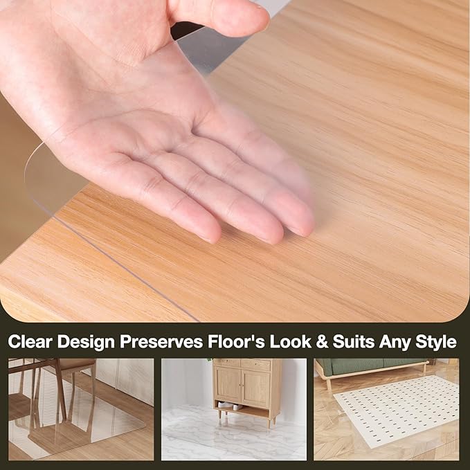 Crystal Clear Floor Mat 3×5ft, Upgraded Easy Flat Waterproof Vinyl Rug Cover - Image 6