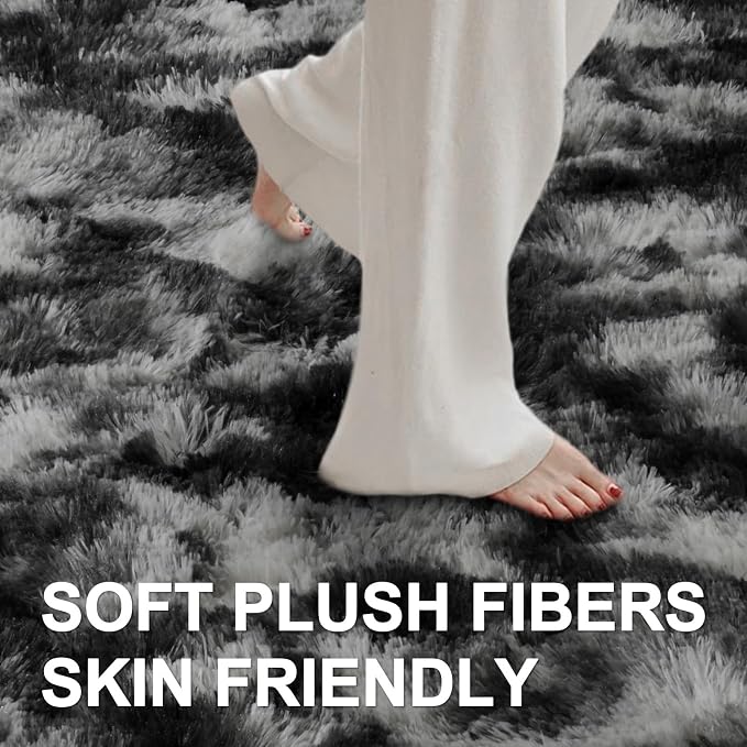 6x9 Ft Large Shag Rugs for Living Room Decor, Tie-Dyed Ultra Soft Fluffy Furry - Image 5
