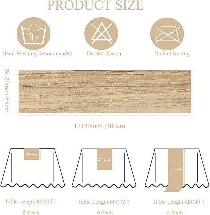 12Pack Beige Cheesecloth Table Runner 20x120inch Gauze Table Runners | Boho - Image 4