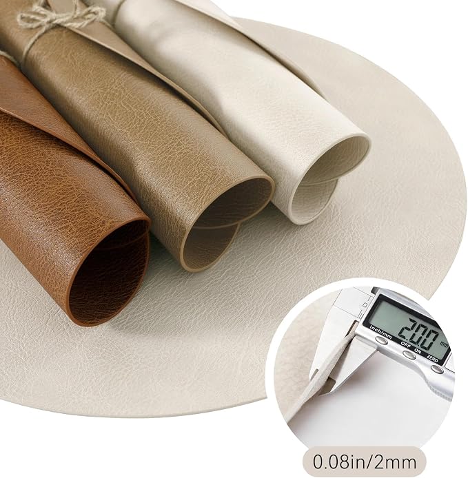 MOSAYT 13 Inch Round Vinyl Placemats Set of 6 - Image 6