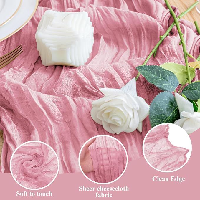 Cheesecloth Table Runner 10FT Boho Gauze Runner - Image 3
