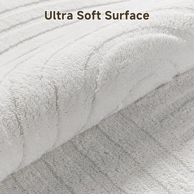 Pauwer 8x10 Washable Area Rugs for Living Room Modern White Solid Color Soft - Image 3
