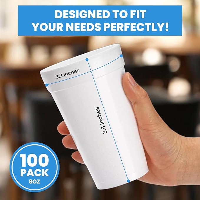 Framo 8 Oz Foam Cups Lightweight Insulated Cups - Image 3