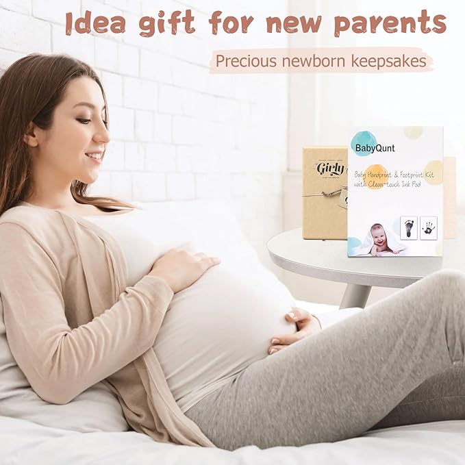 Inkless Baby Hand and Footprint Kit,Clean-Touch Ink Pad Kit,Safe No Mess Printing Infant Hand Foot Stamp,2 Pack Newborn Inkless Print Pads Best Keepsake or Gifts for Family