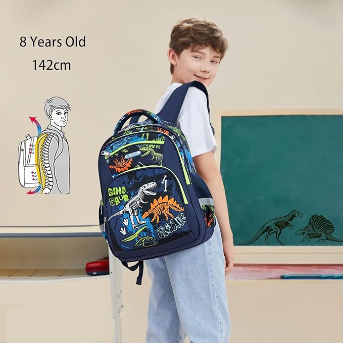 Cusangel Backpack for Boys Girls School Bookbags,Kindergarten Elementary Middle School Lightweight Waterproof Multifunctional Large Capacity for Backpack (16inch Luminous dinosaur)