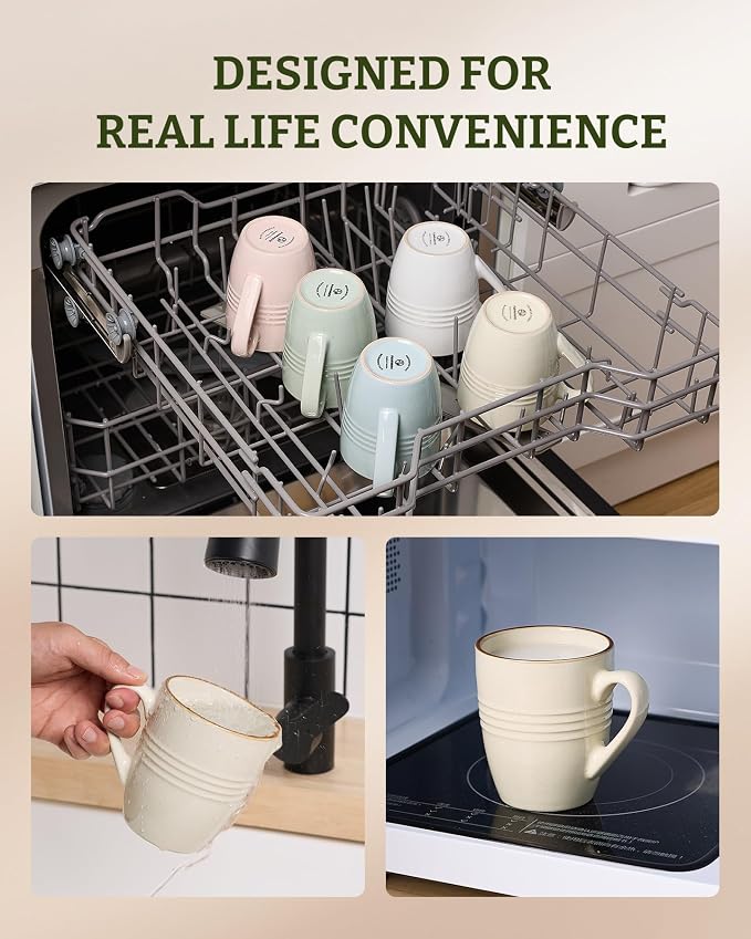 famiware Jupiter Coffee Mugs Set of 8, 13 oz Coffee Mug, Microwave and - Image 5