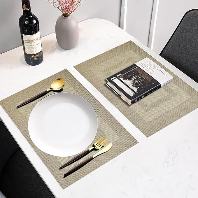 PIGCHCY Placemats Set of 8 Washable Durable Place Mats Vinyl Heat Resistant - Image 6