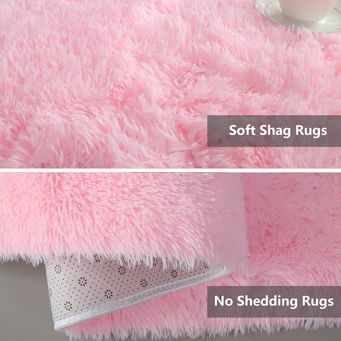 Shag Runner Rug for Bedroom Living Room 2x6 Upgrade Non-Slip Fluffy Soft - Image 5