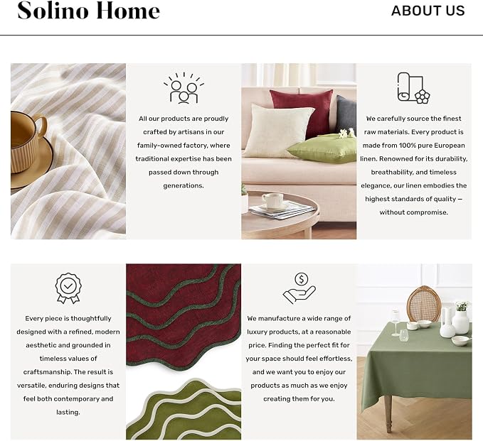 Solino Home 100% Pure Linen Table Runner Chambray Grey, Athena 14 x 108 in | - Image 9