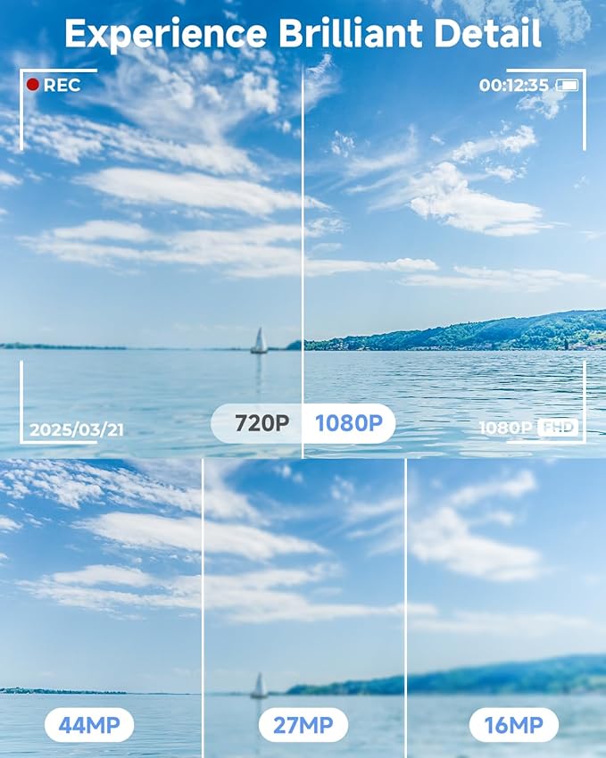 Digital Camera, 44MP FHD 1080P Camera for Kid with 16X Zoom Anti Shake, Compact Small Camera with 32GB SD Card, Digital Camera for Teens for Teens Girls Kids Adults(White)