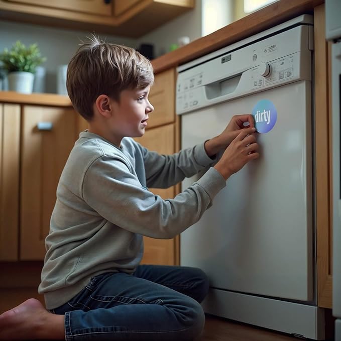 Dirty Clean Dishwasher Magnet - Essential Home Kitchen Gadget with Bold Visibility - Water Resistant & Universal Dishwasher Magnet Clean Dirty Sign for All Dish Washers