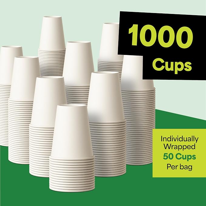 EconoHome 10 oz 1000 Pack Disposable Coffee Paper Cups - Image 7