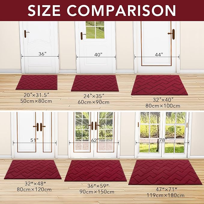 hicorfe Front Door Mat Outside Entrance, Stain and Fade Resistant, Non Slip - Image 2