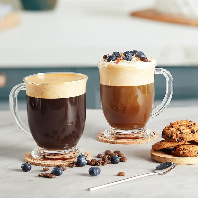 Mfacoy Glass Coffee Mugs Set of 6, Cappuccino, Espresso Coffee, Glass Coffee - Image 6
