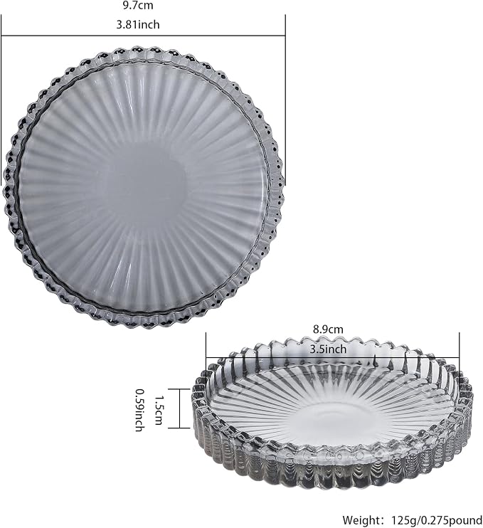 Glass Coasters Round Cup Mat, Decorative Wine Bottle Coaster, Crystal Drink - Image 2