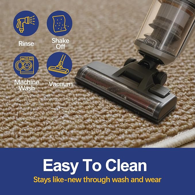 Faux Jute Hallway Runner Rug 2'x8', Washable & Non-Slip, Taupe | 0.27" Low Pile - Image 3