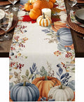 Fall Thanksgiving Table Runners 90 Inches Long, Cotton Linen Fabric Autumn by Edwiinsa